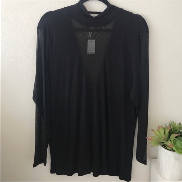 LF black mesh  top - Picture 2 of 5